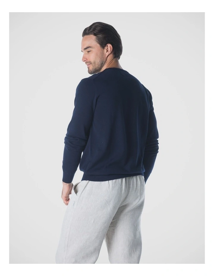 V-neck Jumper in Navy image 2