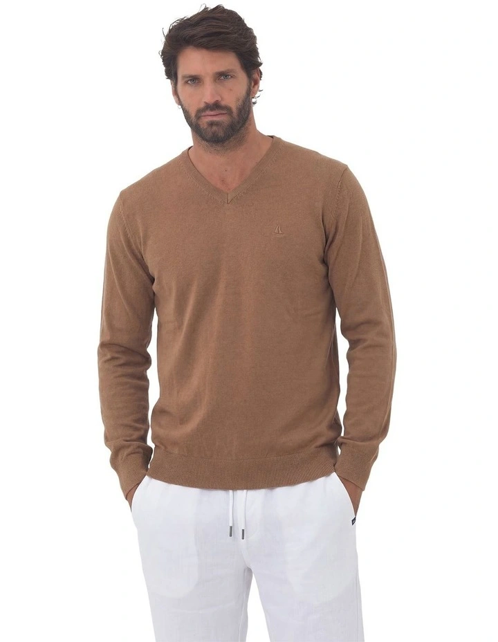 V-Neck Jumper in Natural image 1