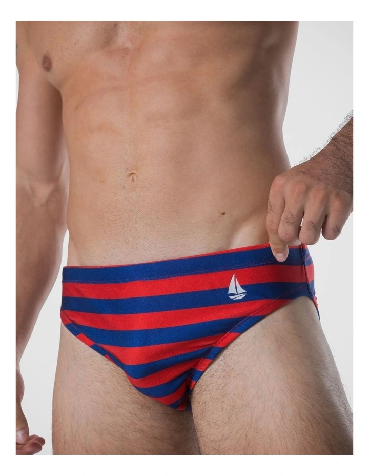 Coastline Swim Brief - Atlantic Stripe image 4