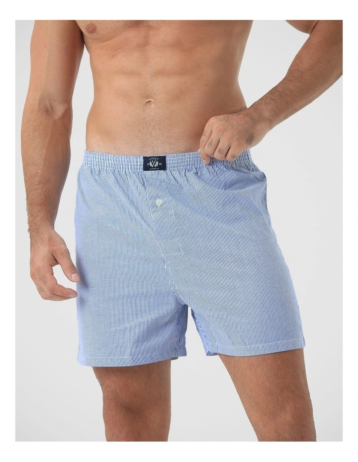 2 Pack Woven Check Boxers - Navy image 2