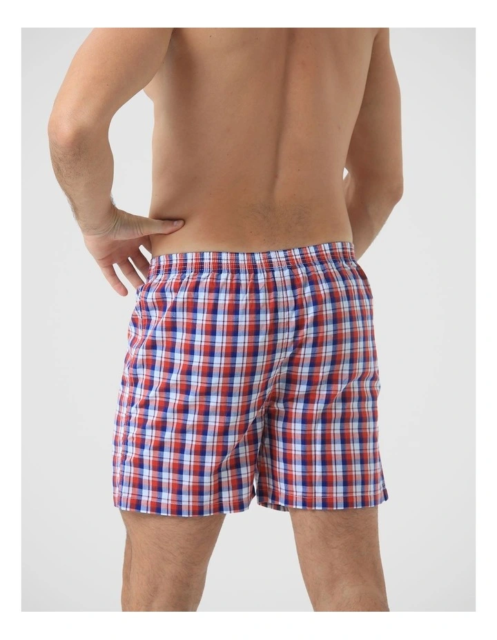 2 Pack Woven Check Boxers - Navy image 3