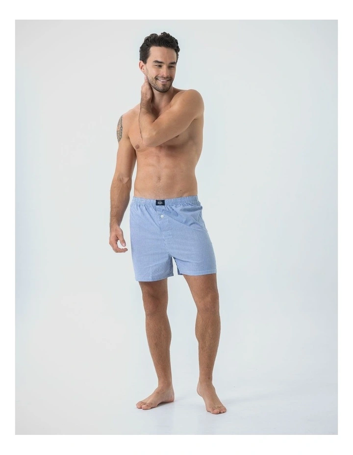 2 Pack Woven Check Boxers - Navy image 6