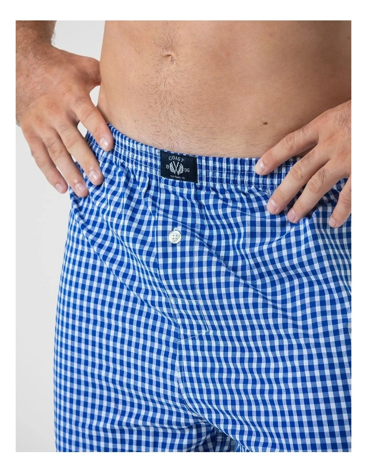 2 Pack Woven Check Boxers - Blue image 5