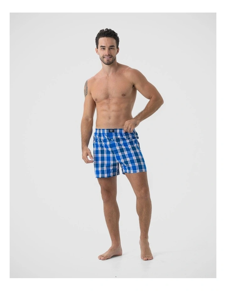 2 Pack Woven Check Boxers - Blue image 6