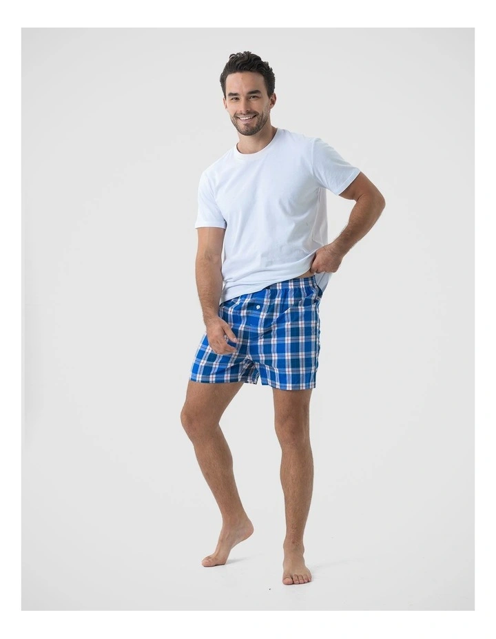 2 Pack Woven Check Boxers - Blue image 7