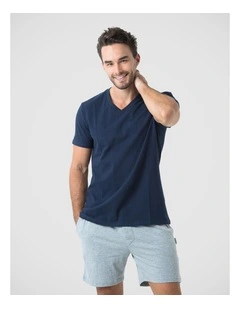 V Neck Tee - Navy