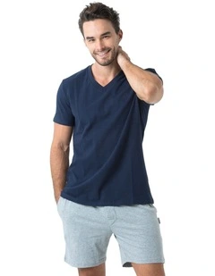 V Neck Tee - Navy