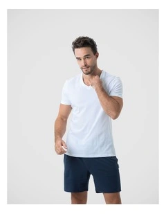 V Neck Tee - White