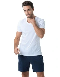 V Neck Tee - White