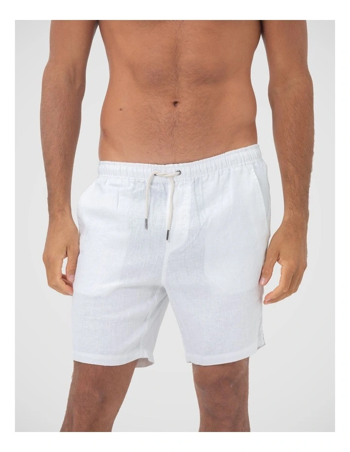 Men's Linen Shorts - White image 1