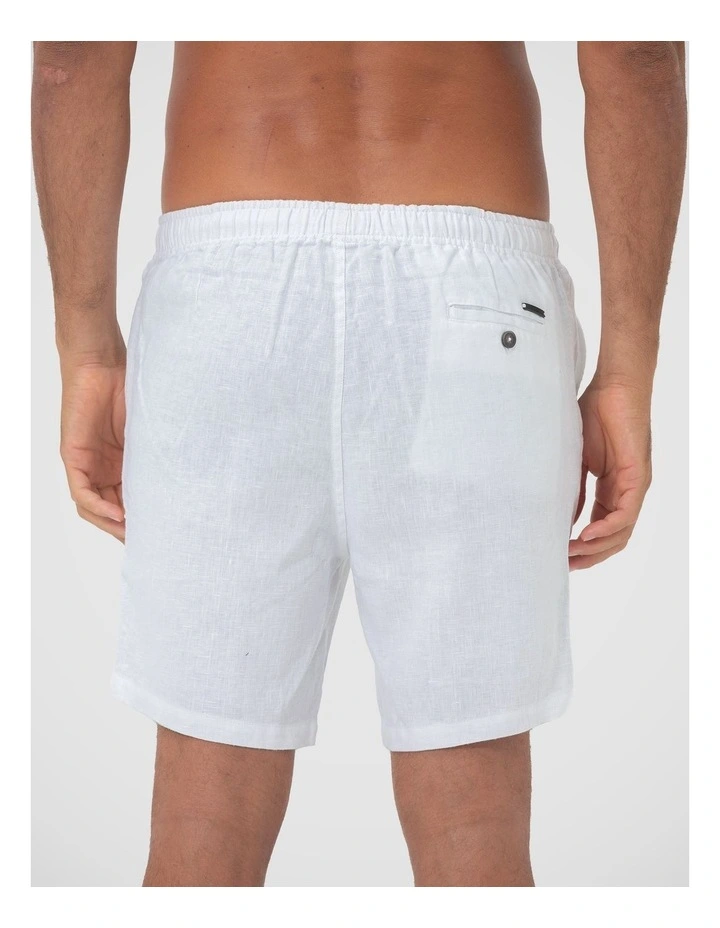 Men's Linen Shorts - White image 2