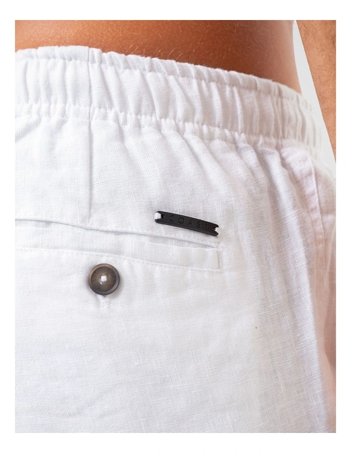 Men's Linen Shorts - White image 4