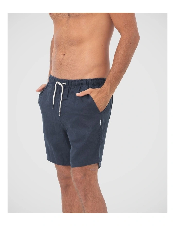 Men's Linen Shorts - Navy image 3
