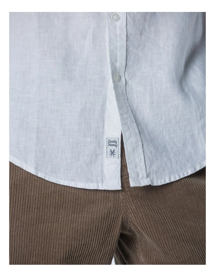 Long Sleeve French Linen Shirt - White image 4
