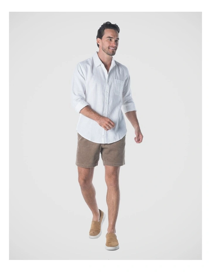 Long Sleeve French Linen Shirt - White image 6