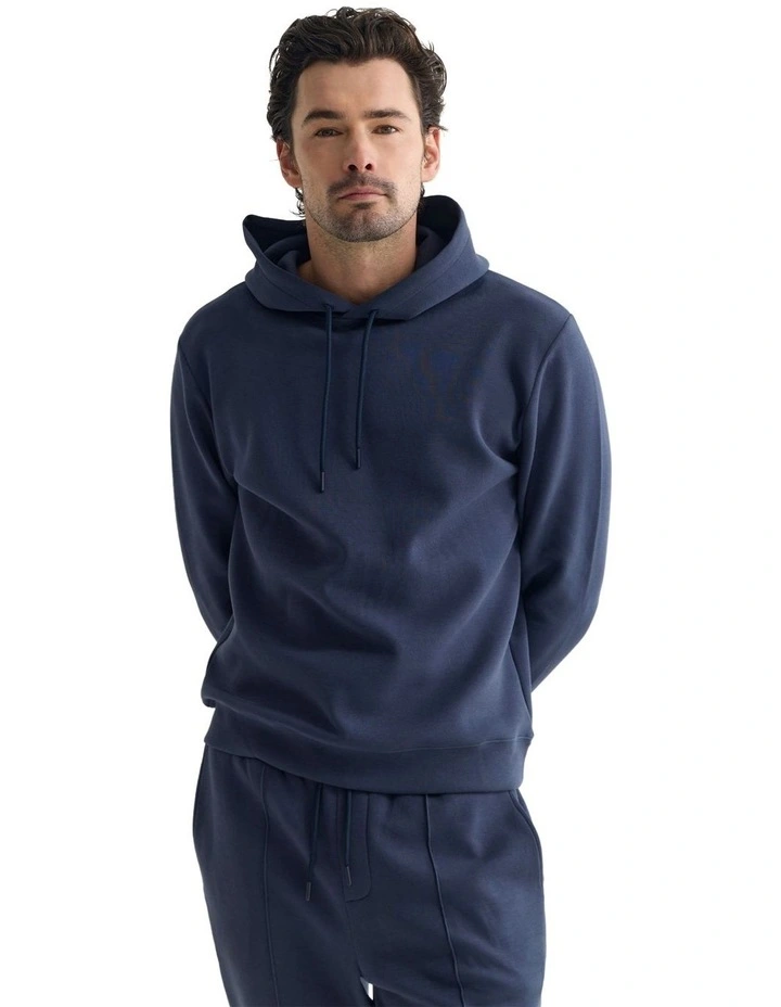 Banks Double Faced Hoodie in Dark Navy image 5