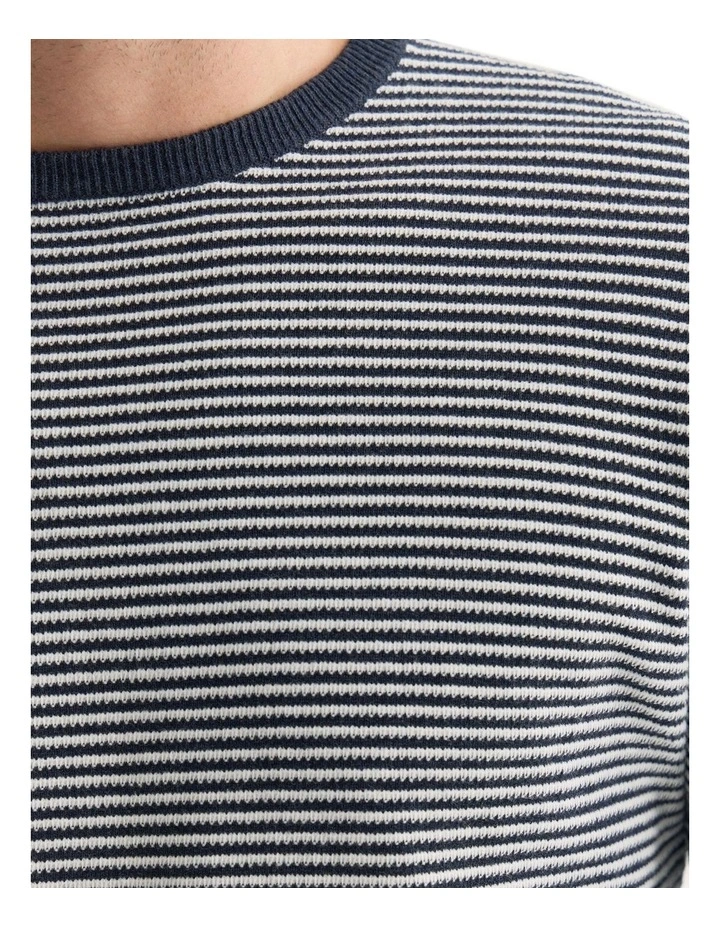 Liam Stripe Crew Neck in Blue Stripe image 6