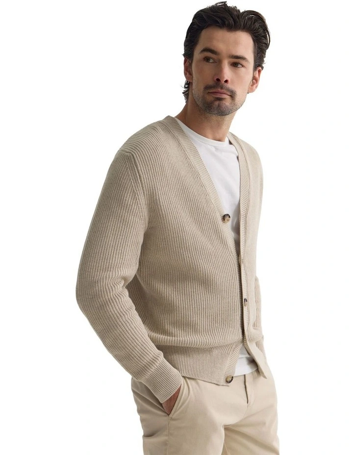 Lincon Cardigan in Stone image 3
