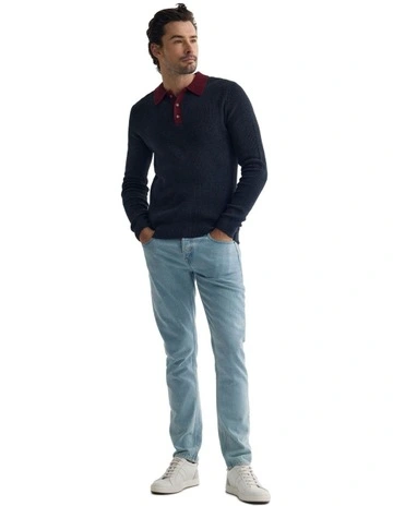 Sam Contrast Collar Knit in Blue