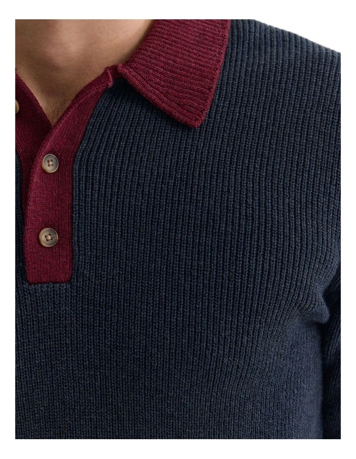 Sam Contrast Collar Knit in Blue image 6