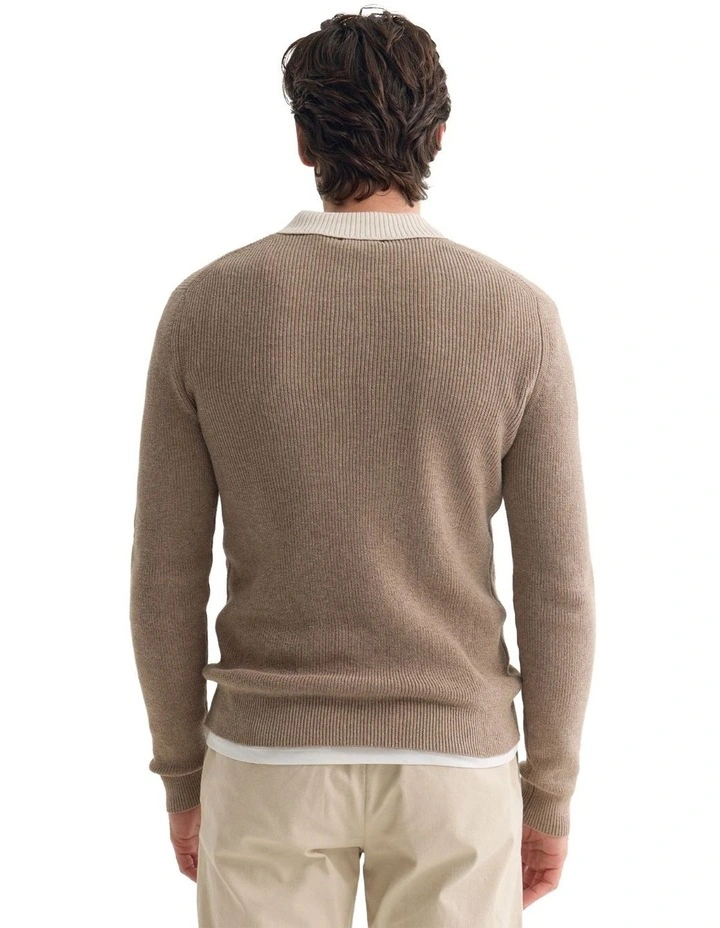 Sam Contrast Collar Knit in Brown image 2