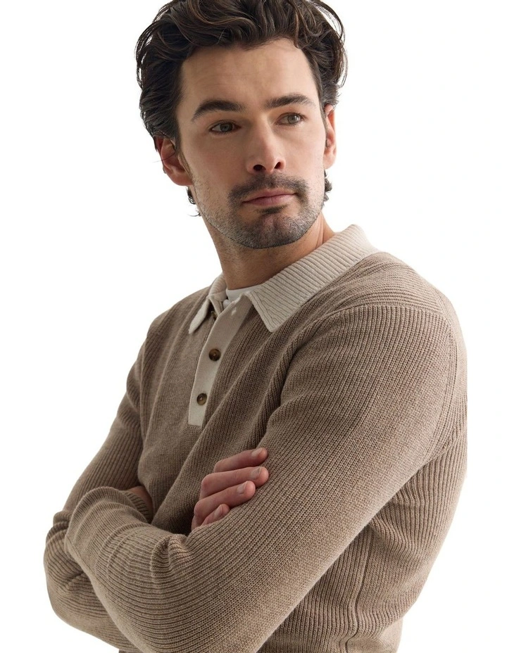 Sam Contrast Collar Knit in Brown image 4