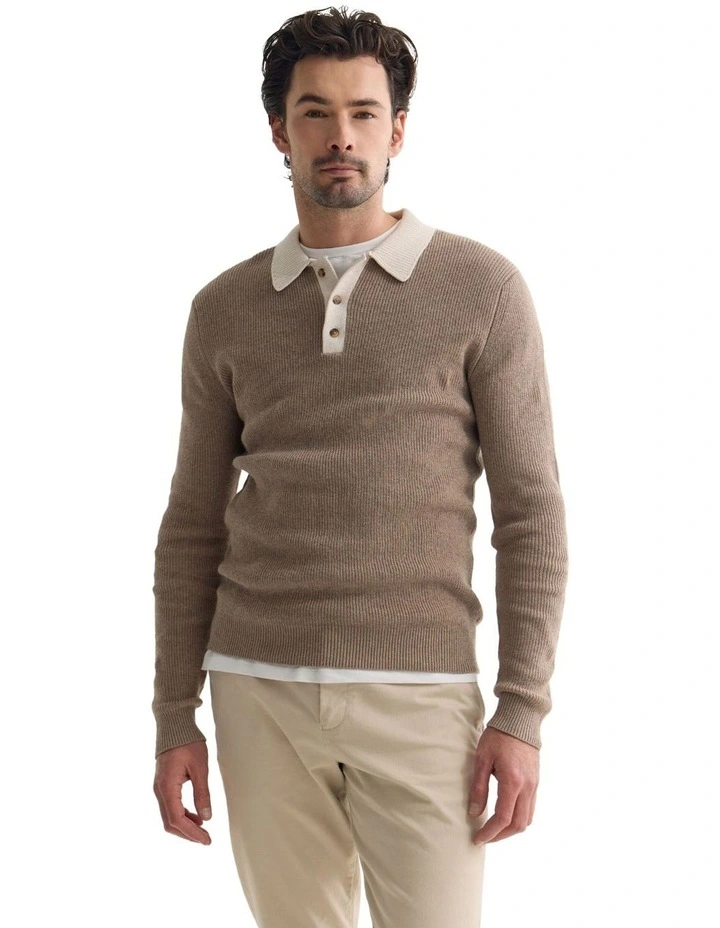 Sam Contrast Collar Knit in Brown image 5