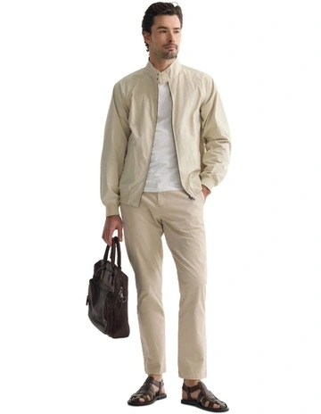 Henry Unlined Bomber Jacket in Stone