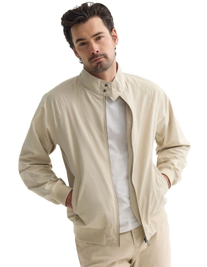 Henry Unlined Bomber Jacket in Stone image 4