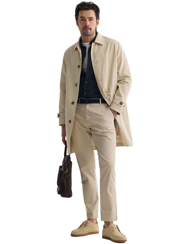 Jay Cotton Twill Trench Coat in Stone image 1