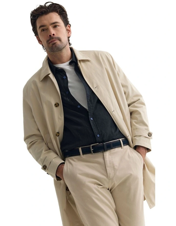 Jay Cotton Twill Trench Coat in Stone image 4