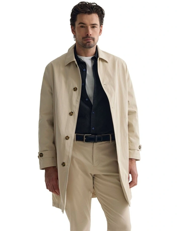 Jay Cotton Twill Trench Coat in Stone image 5