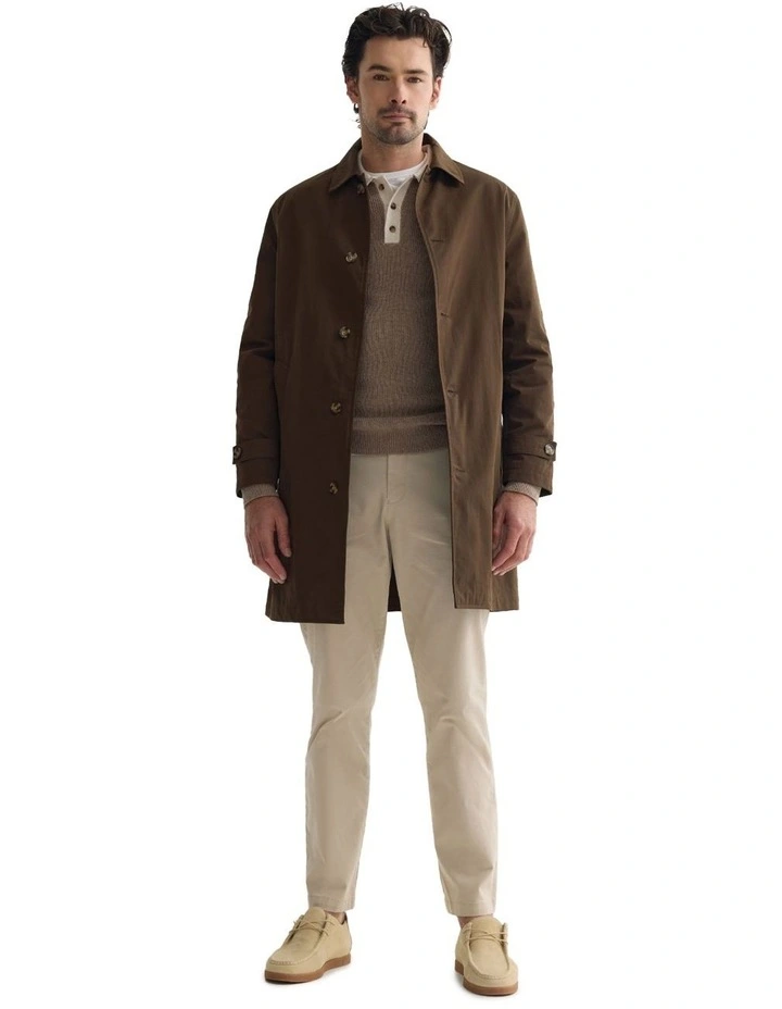 Jay Cotton Twill Trench Coat in Chocolate image 1
