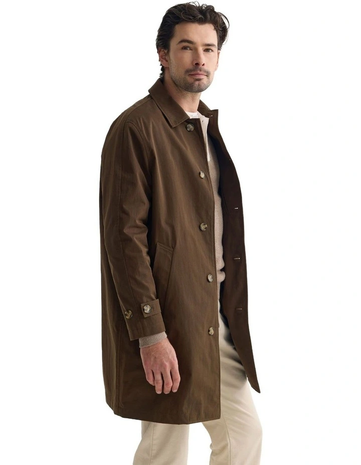 Jay Cotton Twill Trench Coat in Chocolate image 3