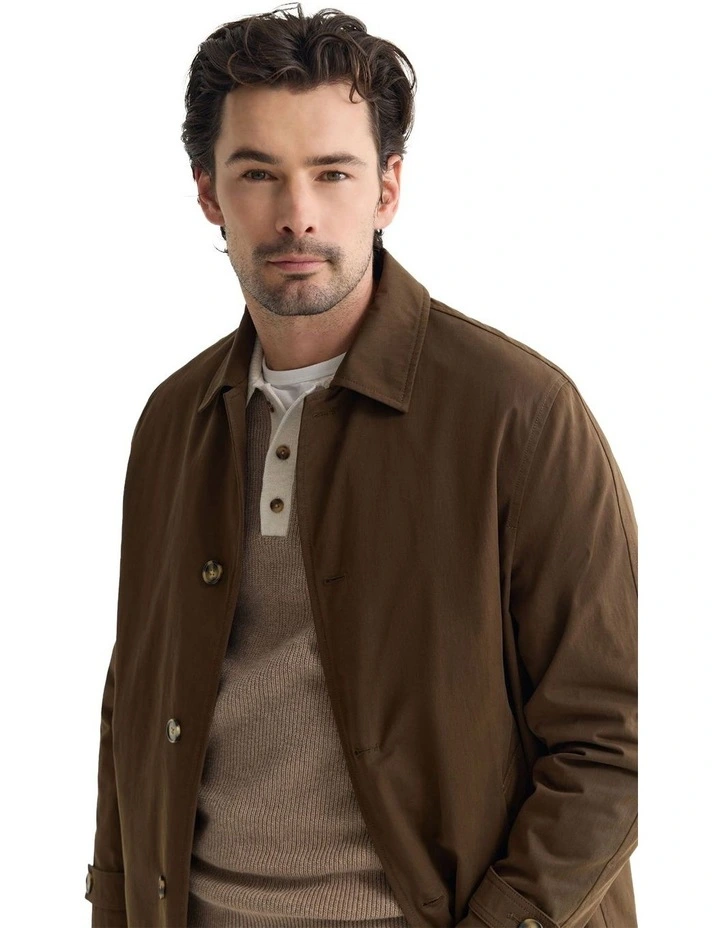 Jay Cotton Twill Trench Coat in Chocolate image 4