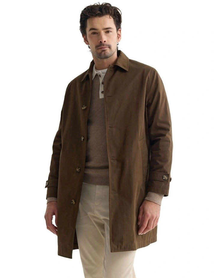 Jay Cotton Twill Trench Coat in Chocolate image 5