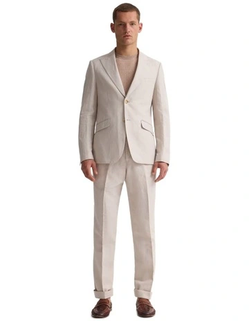 Blake Linen Blazer in Stone