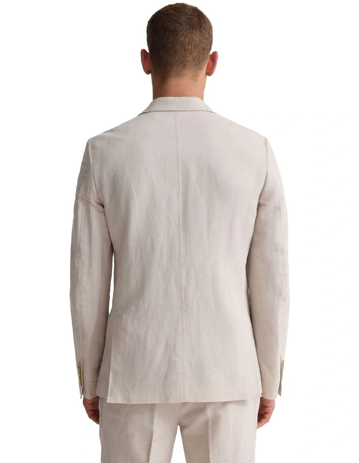 Blake Linen Blazer in Stone image 2