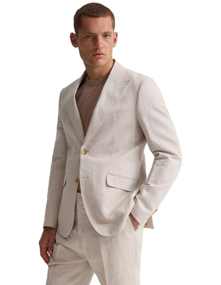 Blake Linen Blazer in Stone image 3