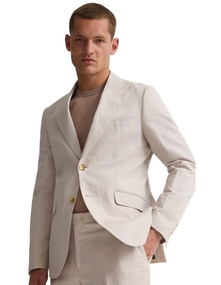 Blake Linen Blazer in Stone image 4