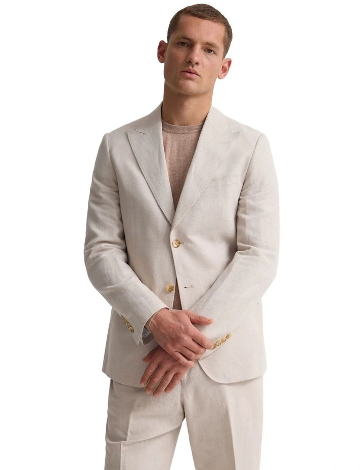 Blake Linen Blazer in Stone image 5