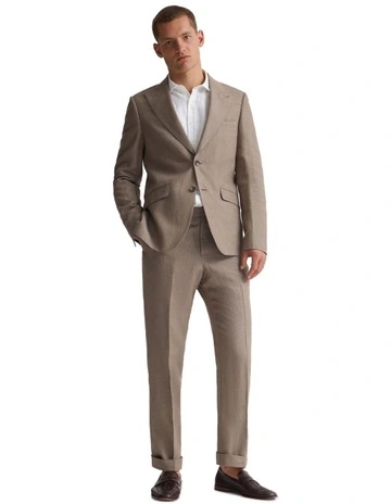 Blake Linen Blazer in Bark