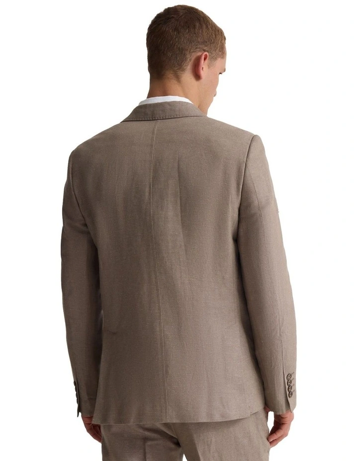 Blake Linen Blazer in Bark image 2