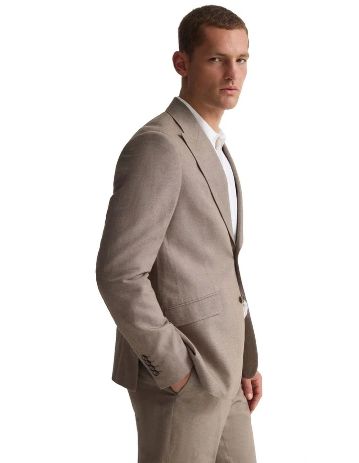 Blake Linen Blazer in Bark image 3