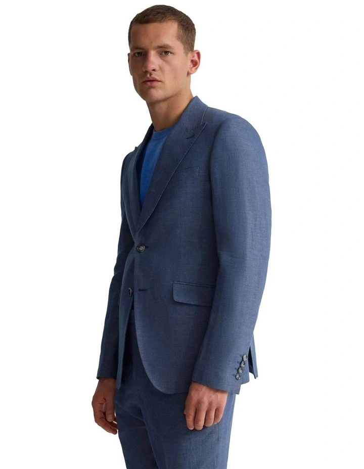 Blake Linen Blazer in Blue image 3