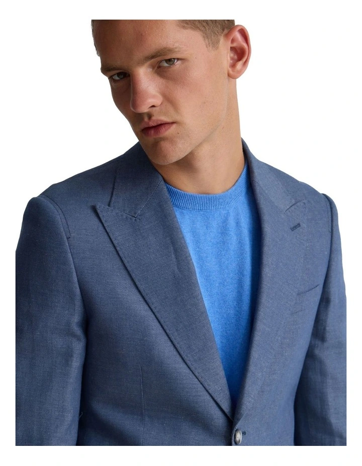 Blake Linen Blazer in Blue image 4
