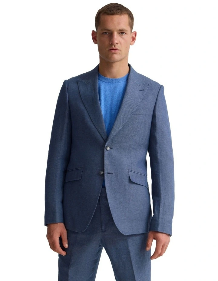 Blake Linen Blazer in Blue image 5
