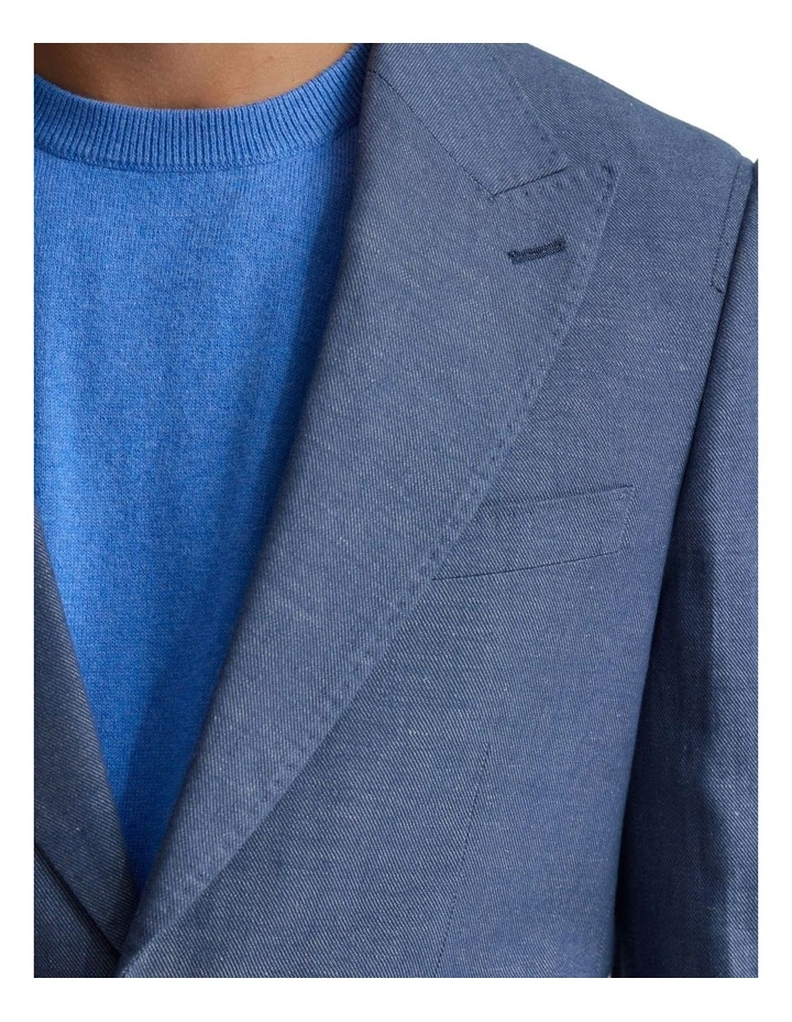 Blake Linen Blazer in Blue image 6