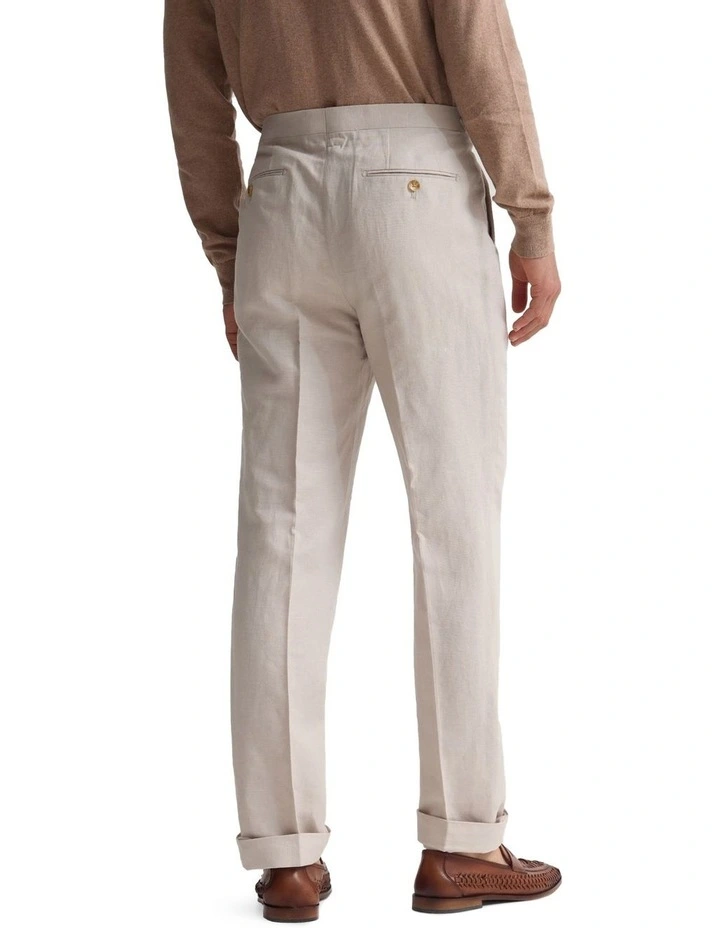 Byron Linen Blend Pants in Stone image 2