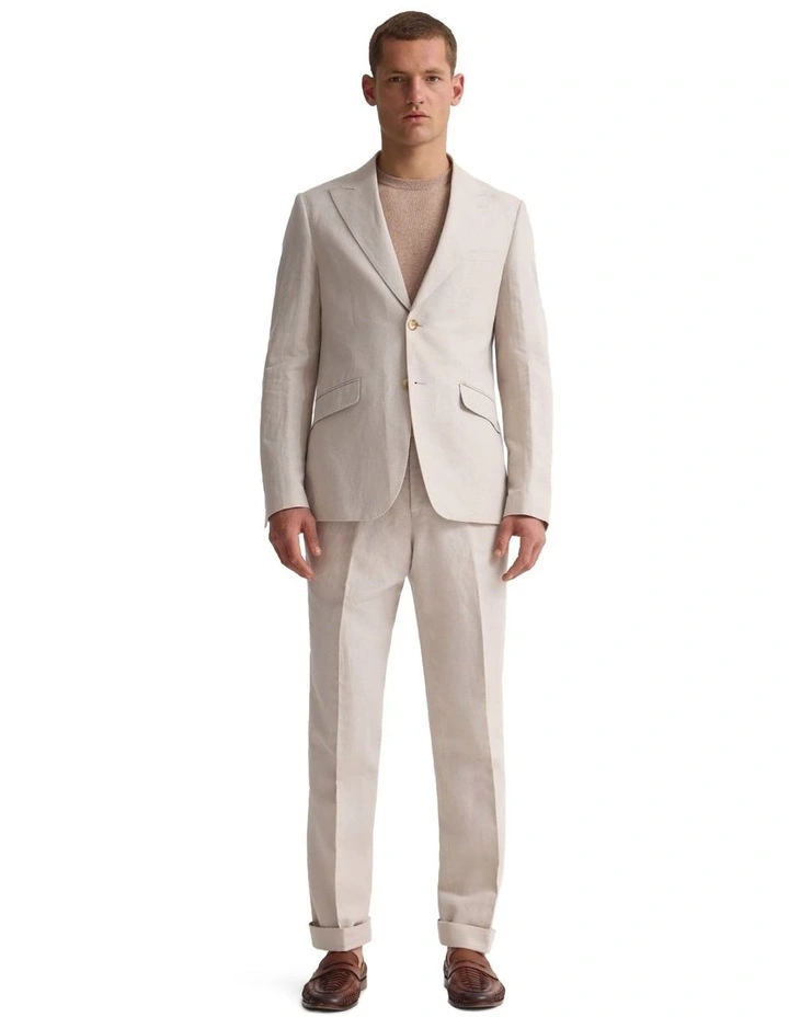 Byron Linen Blend Pants in Stone image 5